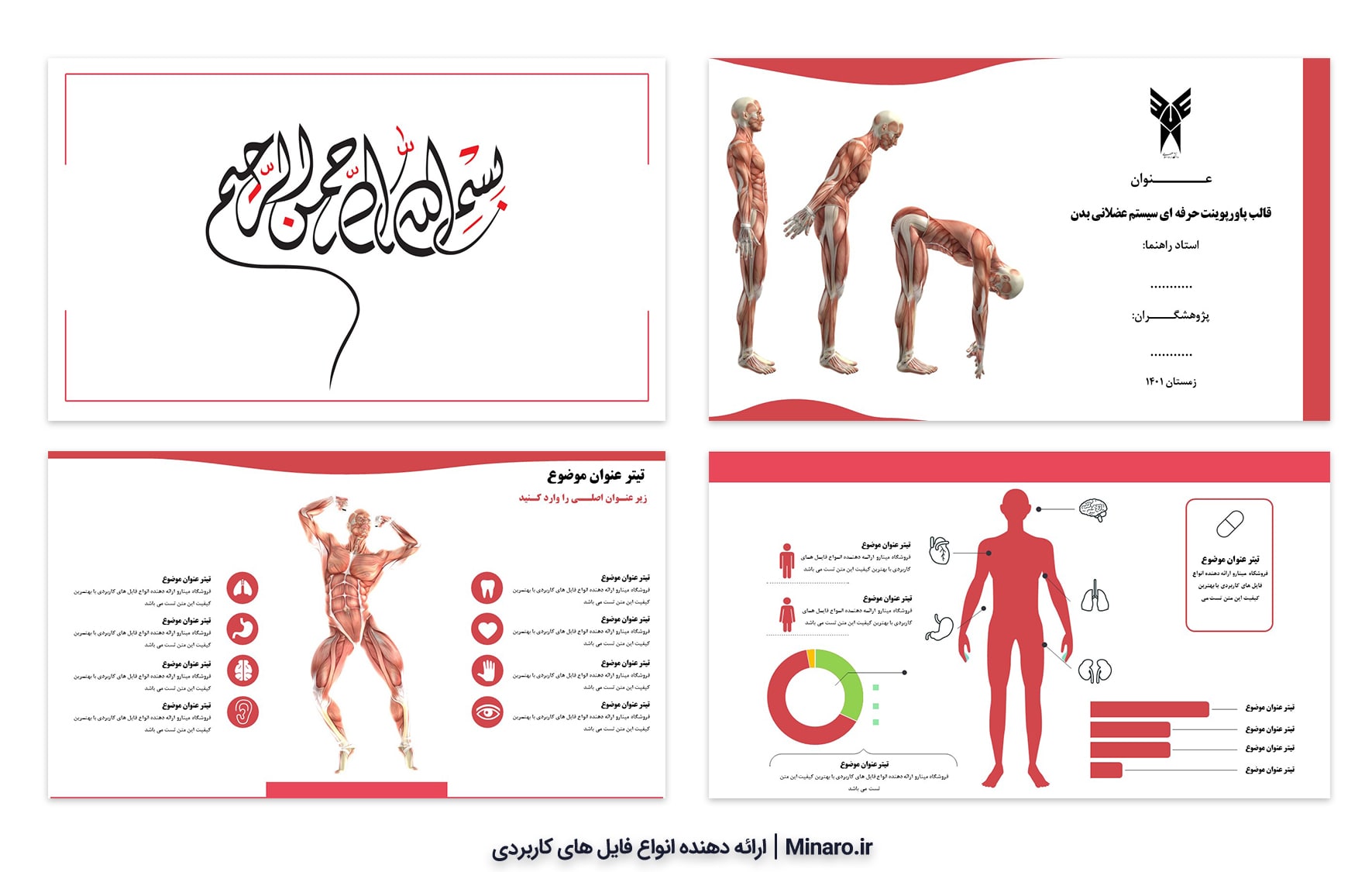 قالب پاورپوینت حرفه ای سیستم عضلانی بدن