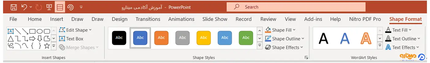 تعویض کردن شکل با گزینه Edit Shape