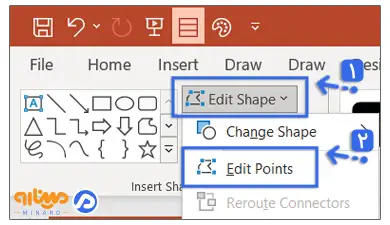 ویرایش نقطه ای شکل با گزینه Edit Points