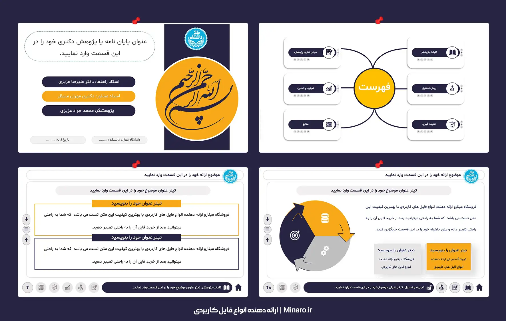 قالب پاورپوینت پایان نامه دکتری