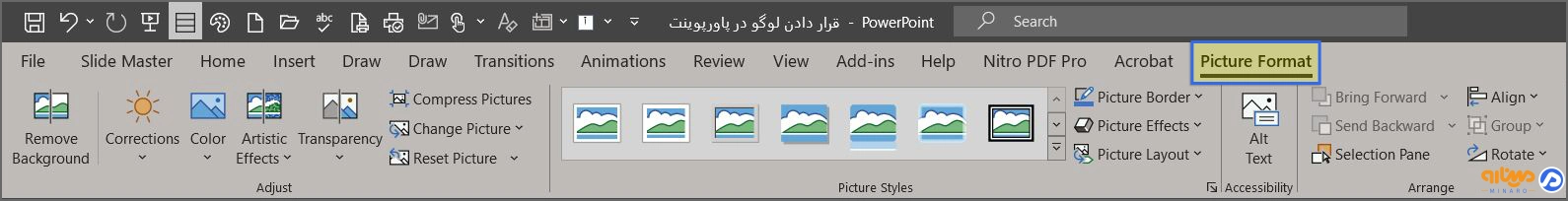سفارشی سازی لوگو با سربرگ Picture Format