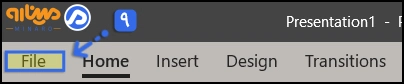 انتخاب تب File و بخش Info