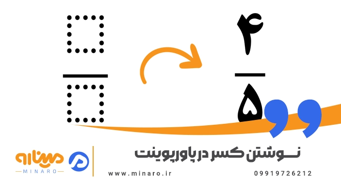نوشتن کسر در پاورپوینت