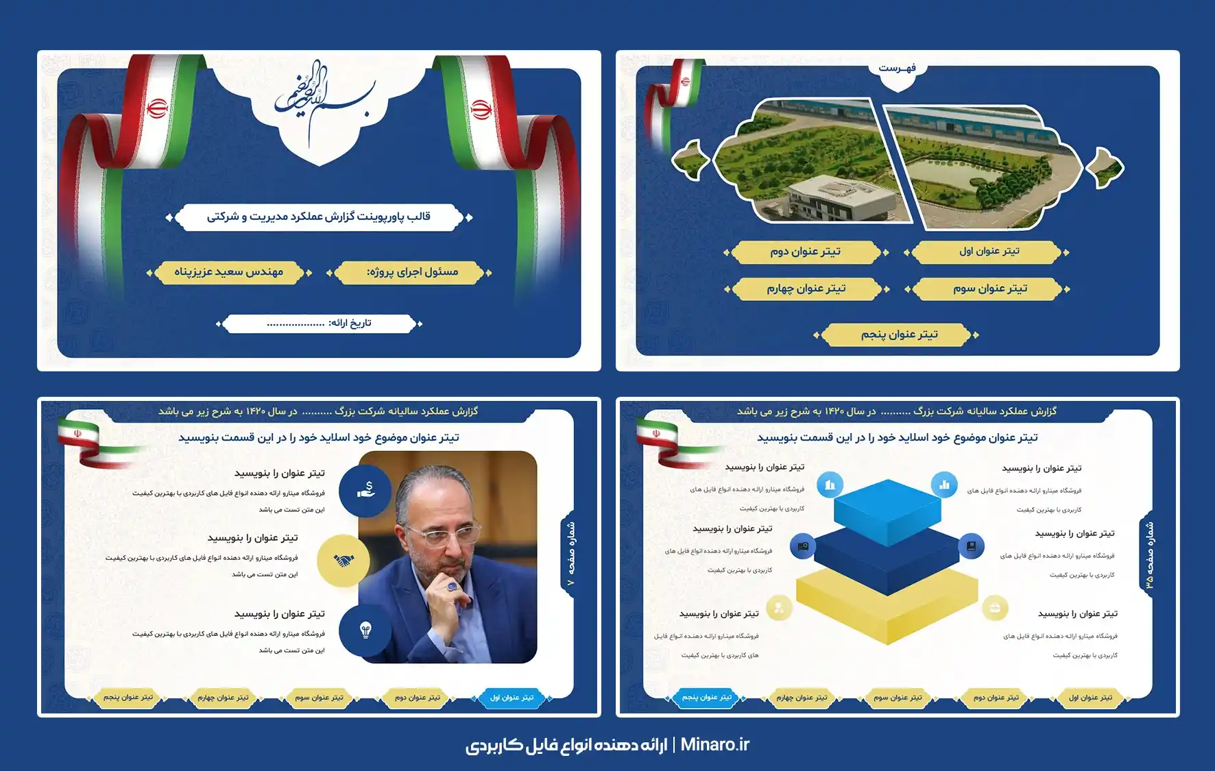 قالب پاورپوینت گزارش عملکرد مدیریت و شرکتی