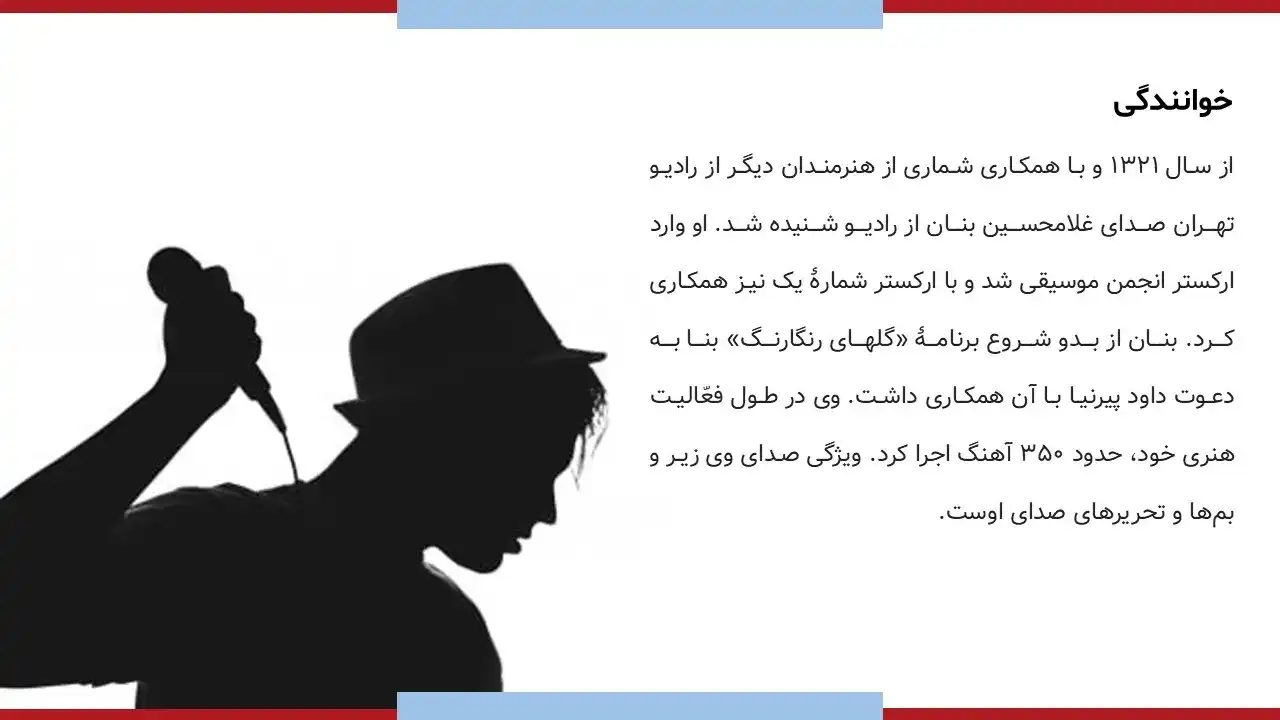 پاورپوینت غلامحسین بنان