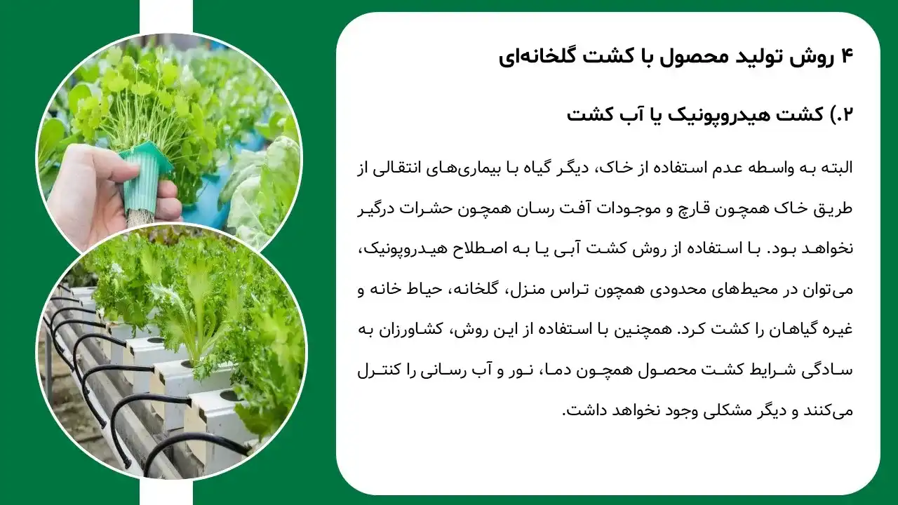 پاورپوینت کشت گلخانه ای