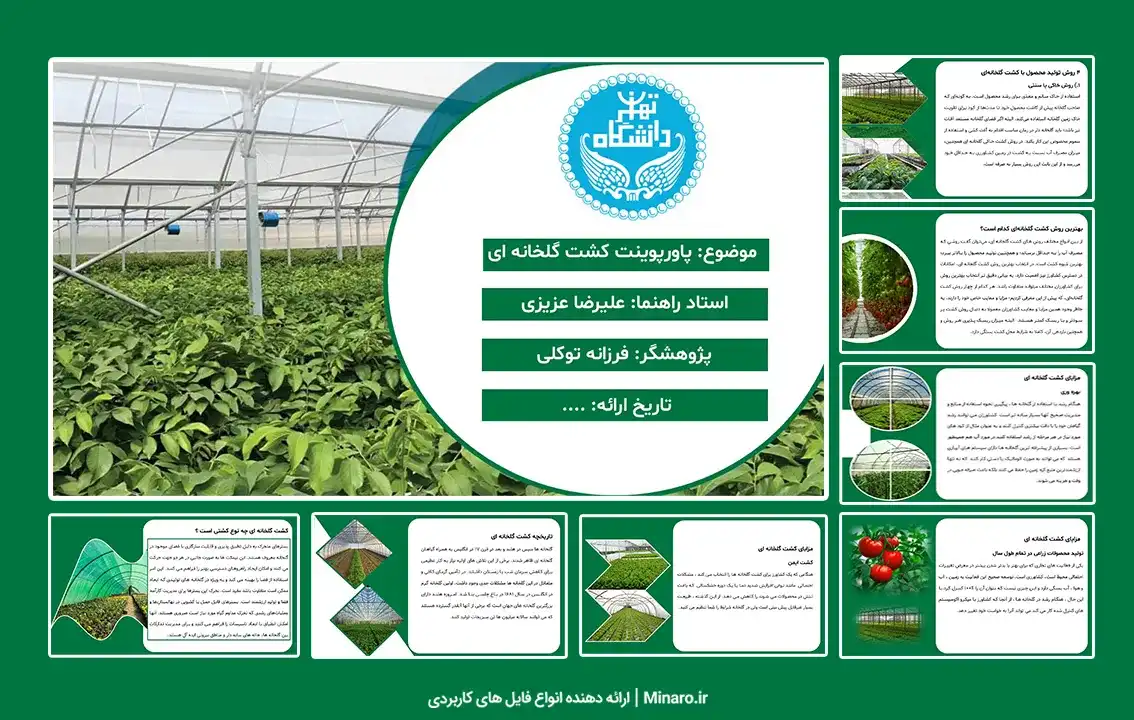 پاورپوینت کشت گلخانه ای