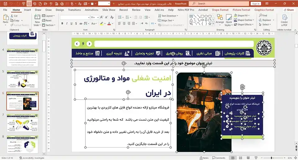قالب پاورپوینت منودار مهندسی مواد و متالورژی