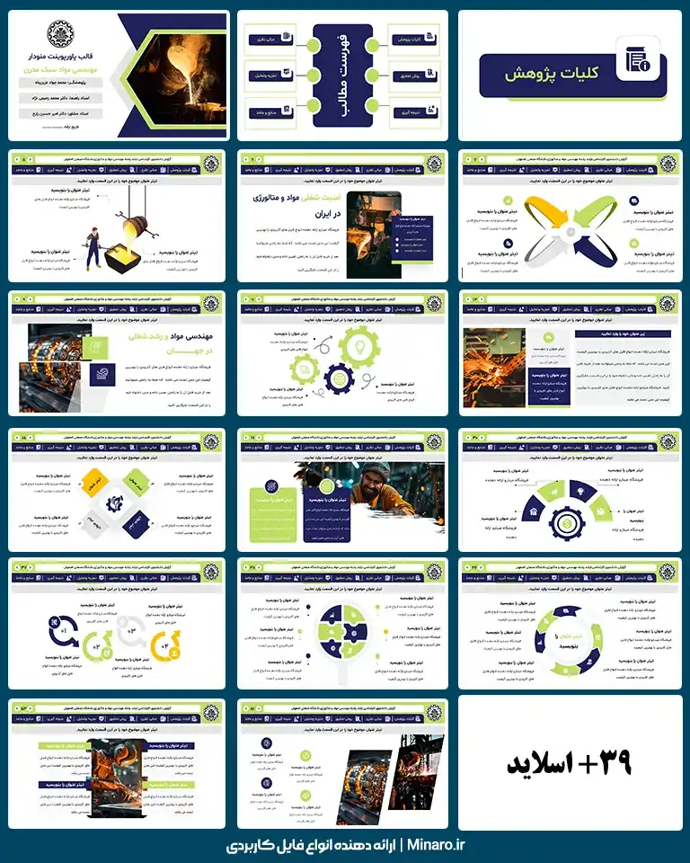 قالب پاورپوینت منودار مهندسی مواد و متالورژی