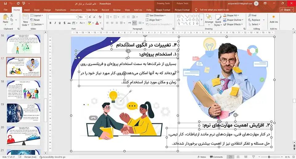 پاورپوینت تاثیر اقتصاد دیجیتال بر بازار کار