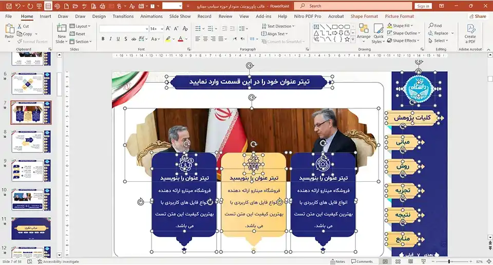 قالب پاورپوینت منودار سیاسی