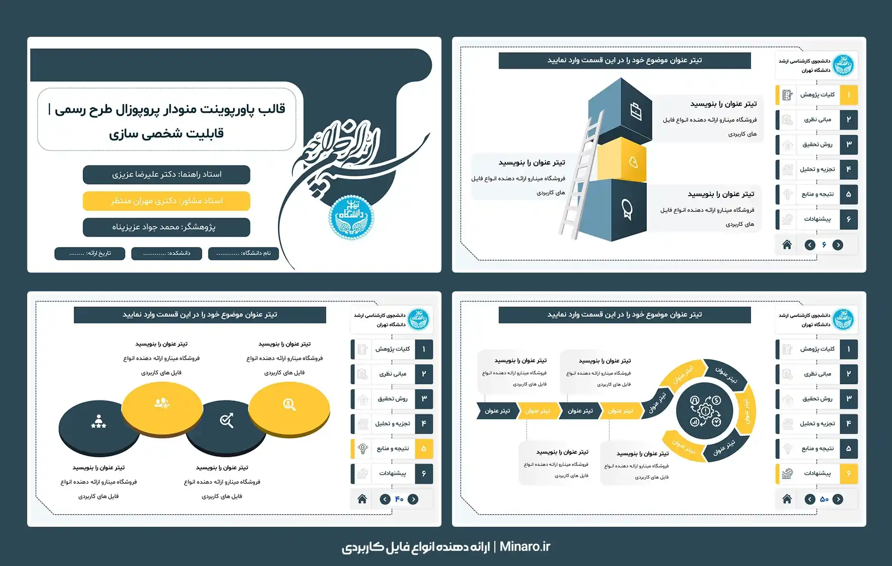 قالب پاورپوینت منودار پروپوزال طرح رسمی