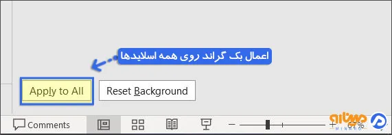 اعمال بک گراند روی همه اسلایدها