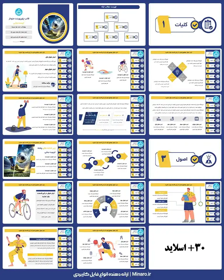قالب پاورپوینت منودار تربیت بدنی (مناسب پایان نامه)