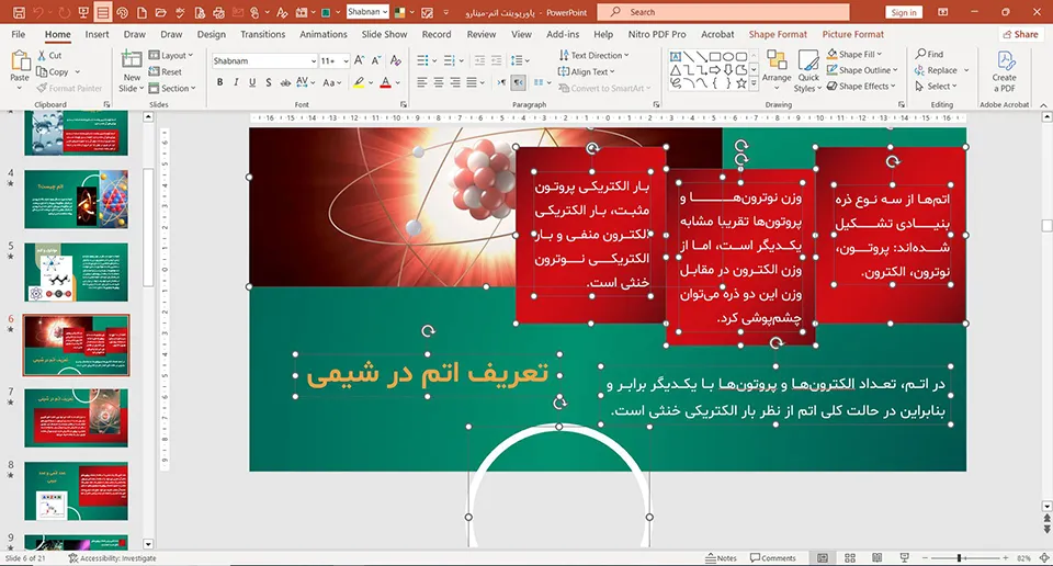 پاورپوینت اتم