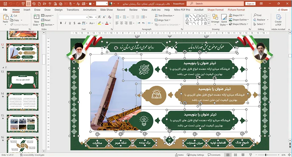 قالب پاورپوینت گزارش عملکرد جنگ رمضان