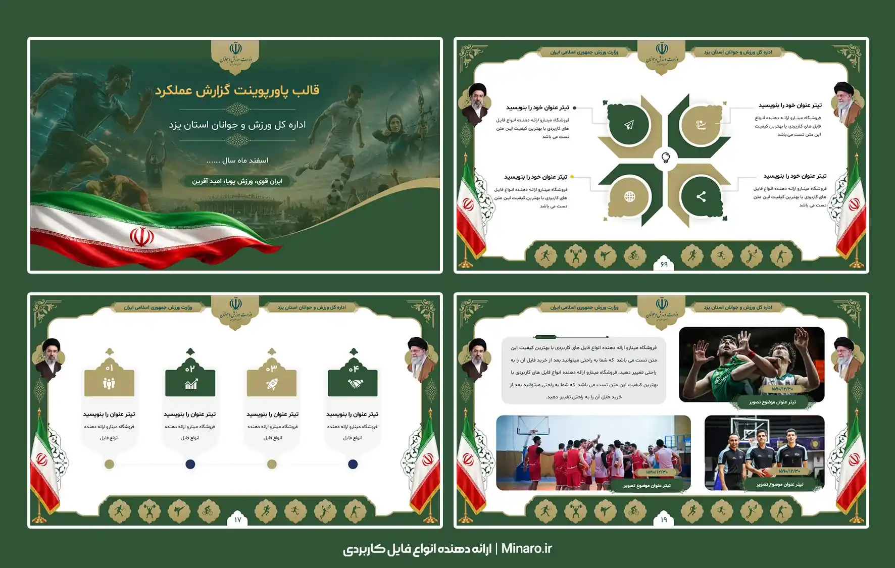 قالب پاورپوینت گزارش عملکرد ورزش و جوانان