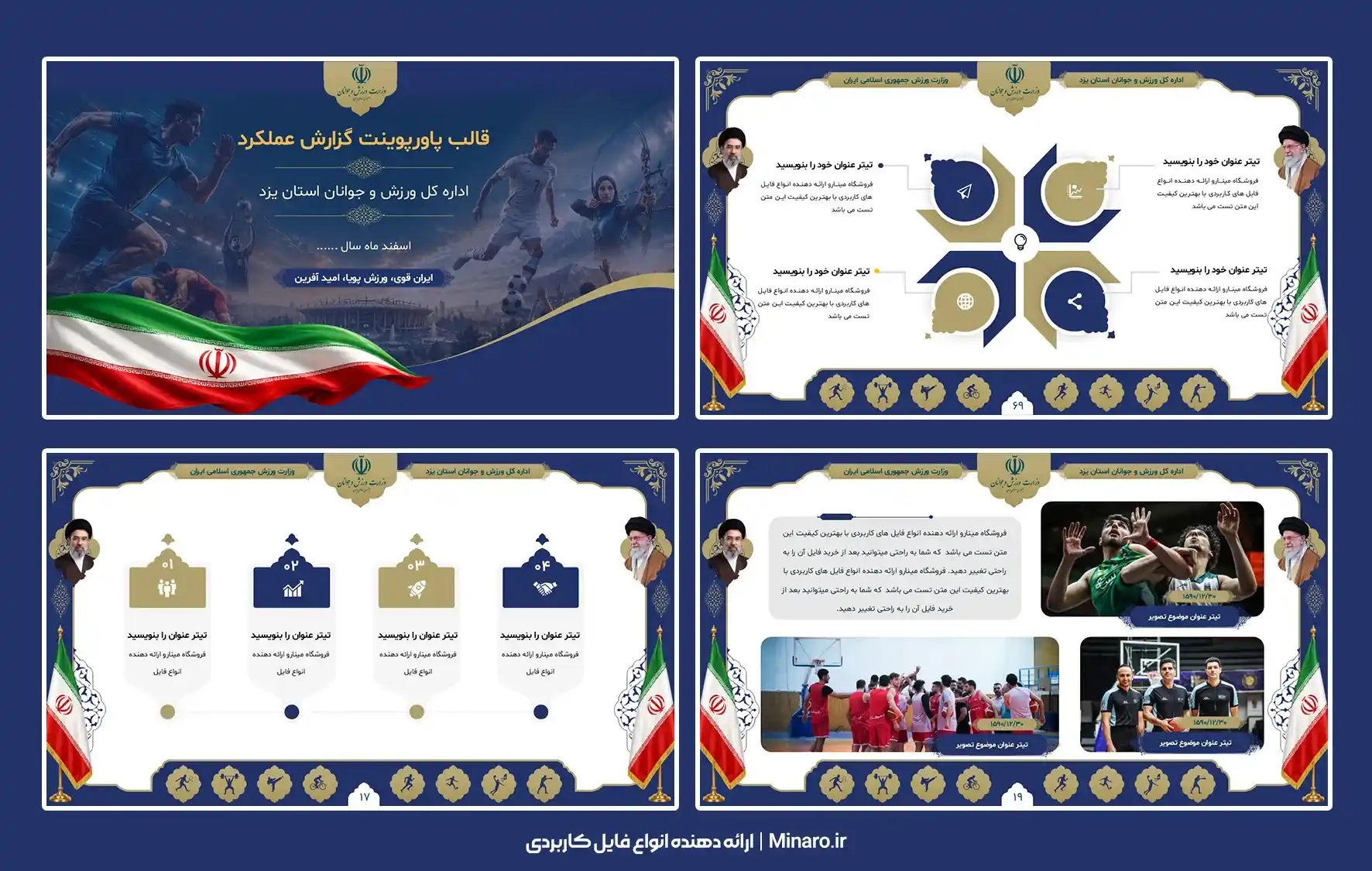 قالب پاورپوینت گزارش عملکرد ورزش و جوانان