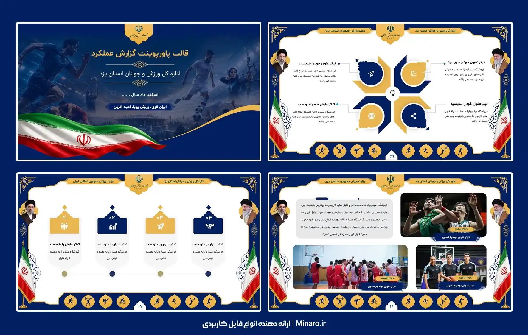 قالب پاورپوینت گزارش عملکرد ورزش و جوانان